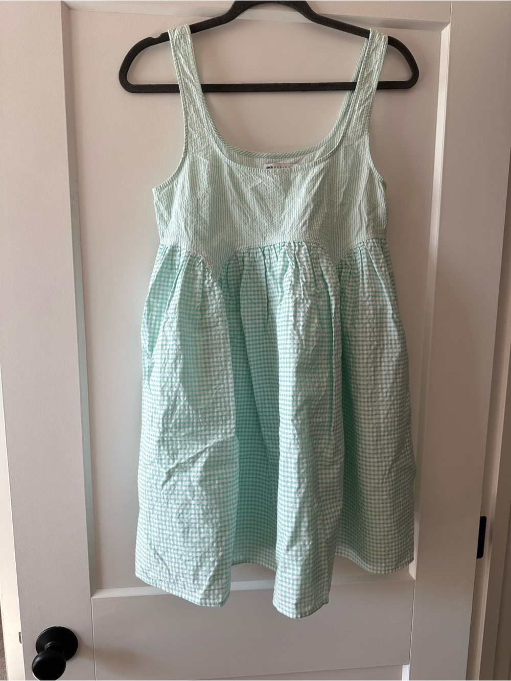 ASOS Mint Green Gingham Mini Dress